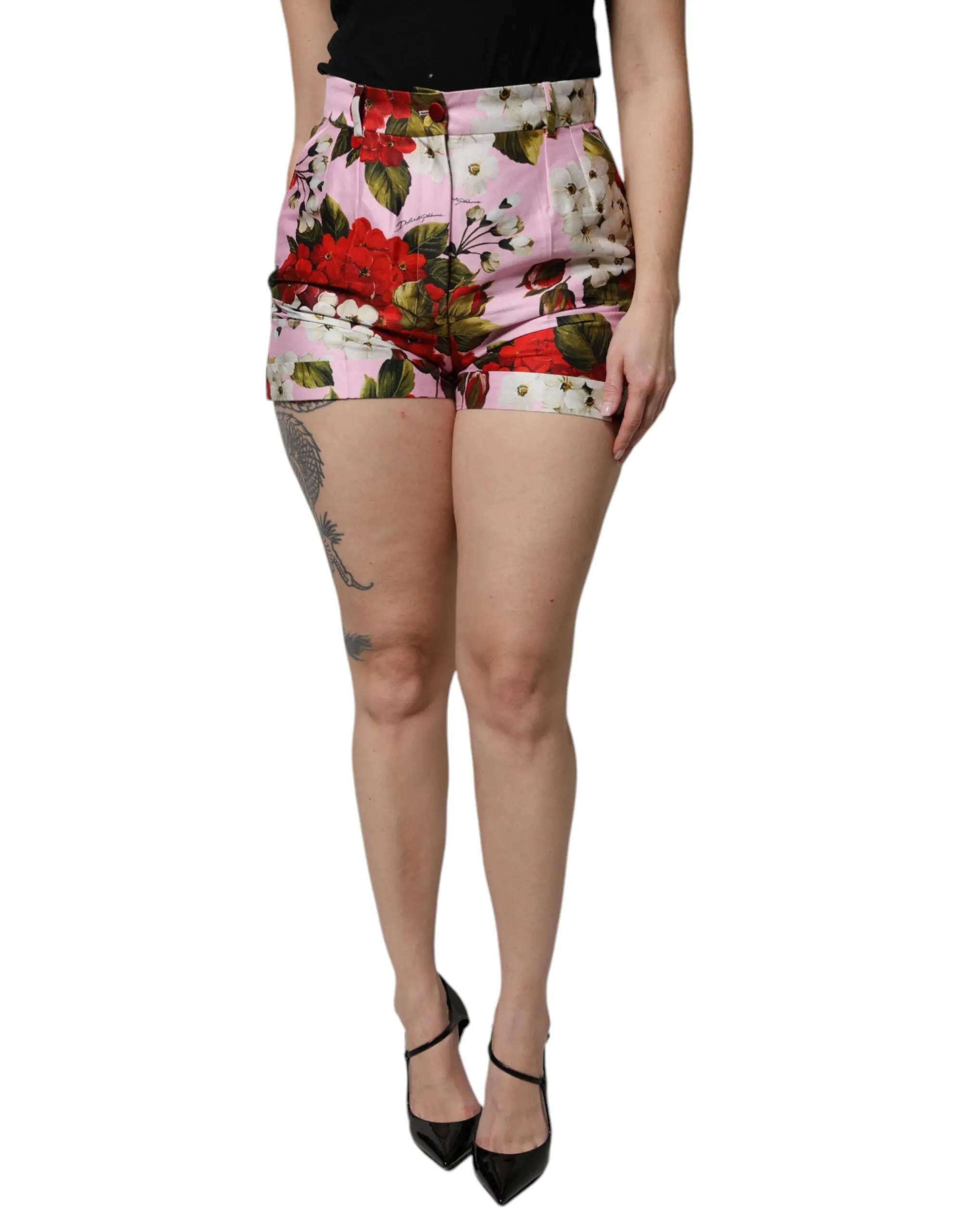 Pink Floral Print High Waist Hotpants Short sold by Lord & Taylor product image thumbnail 2