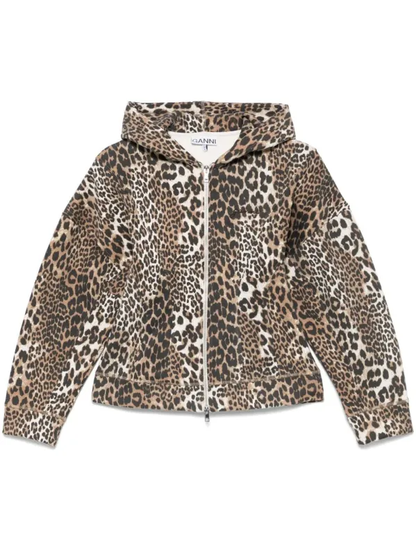LEOPARD PRINT ORGANIC COTTON HOODIE sold by Lord & Taylor