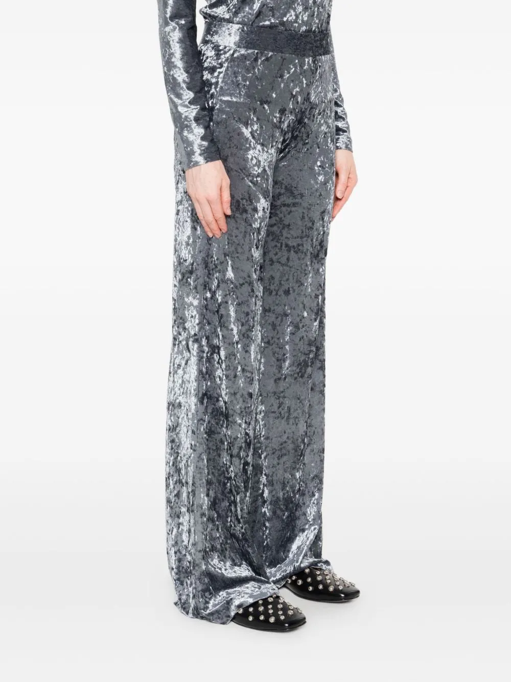 VELVET HIGH-WAISTED TROUSERS sold by Lord & Taylor product image thumbnail 4