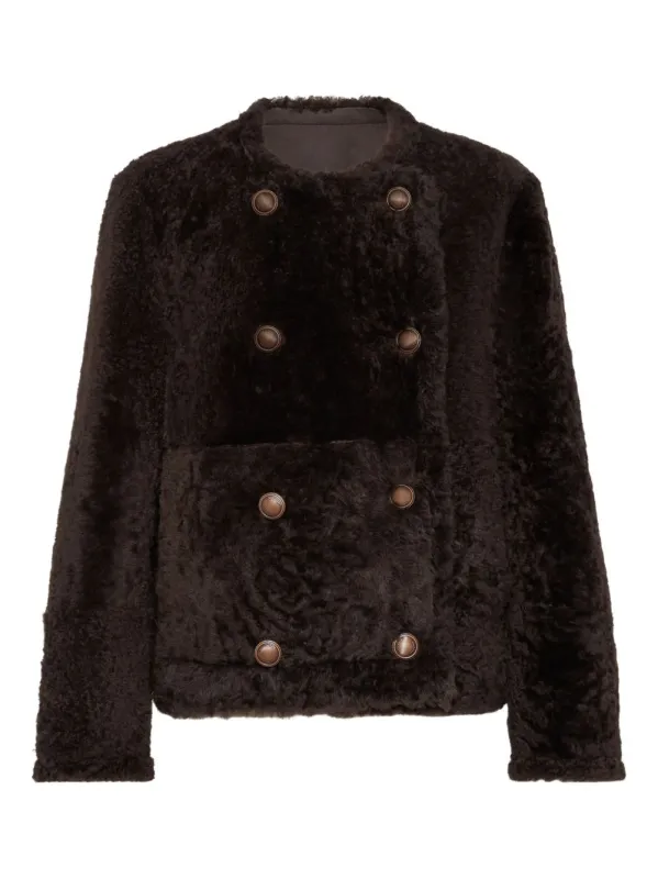 CABAN CROP REVERSIBILE IN SHEARLING FUZZY sold by Lord & Taylor