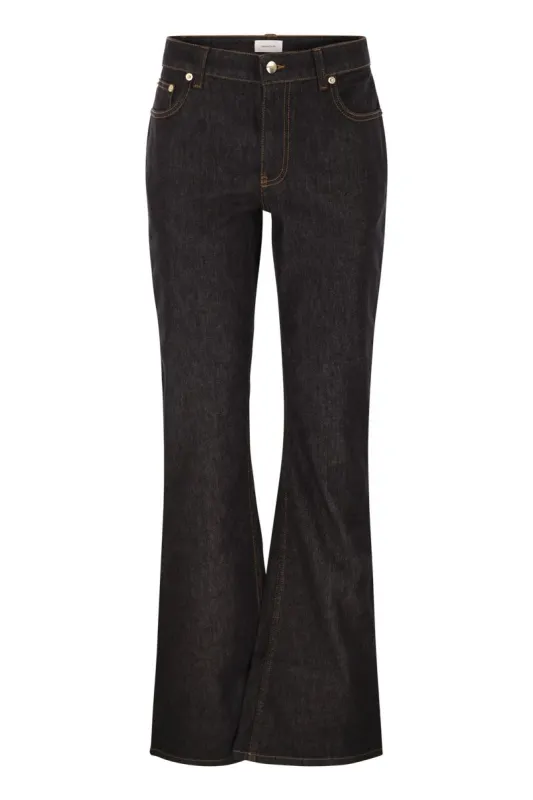 5-POCKET DENIM TROUSERS WITH FLARE sold by Lord & Taylor