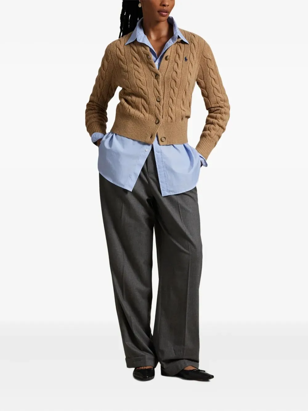 "SWEATER CARDIGAN" ROUND NECK CARDIGAN sold by Lord & Taylor product image thumbnail 4