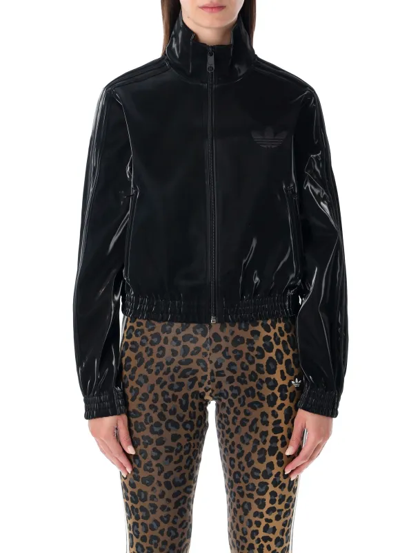 ADIDAS ORIGINALS BLACK PATENT 3-STRIPES TRACK JACKET sold by Lord & Taylor