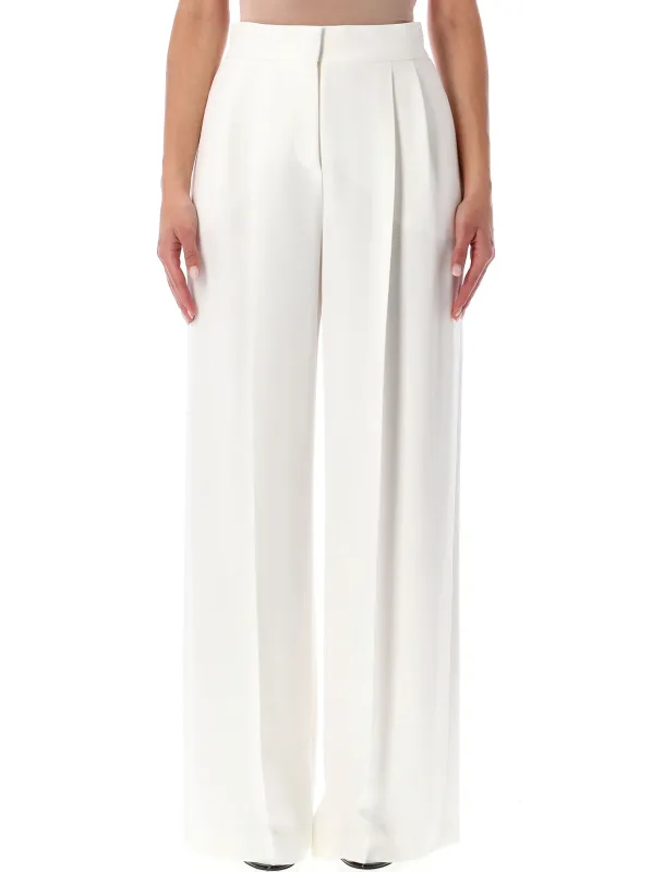 ALBERTA FERRETTI WHITE WIDE-LEG PLEATED TROUSERS sold by Lord & Taylor