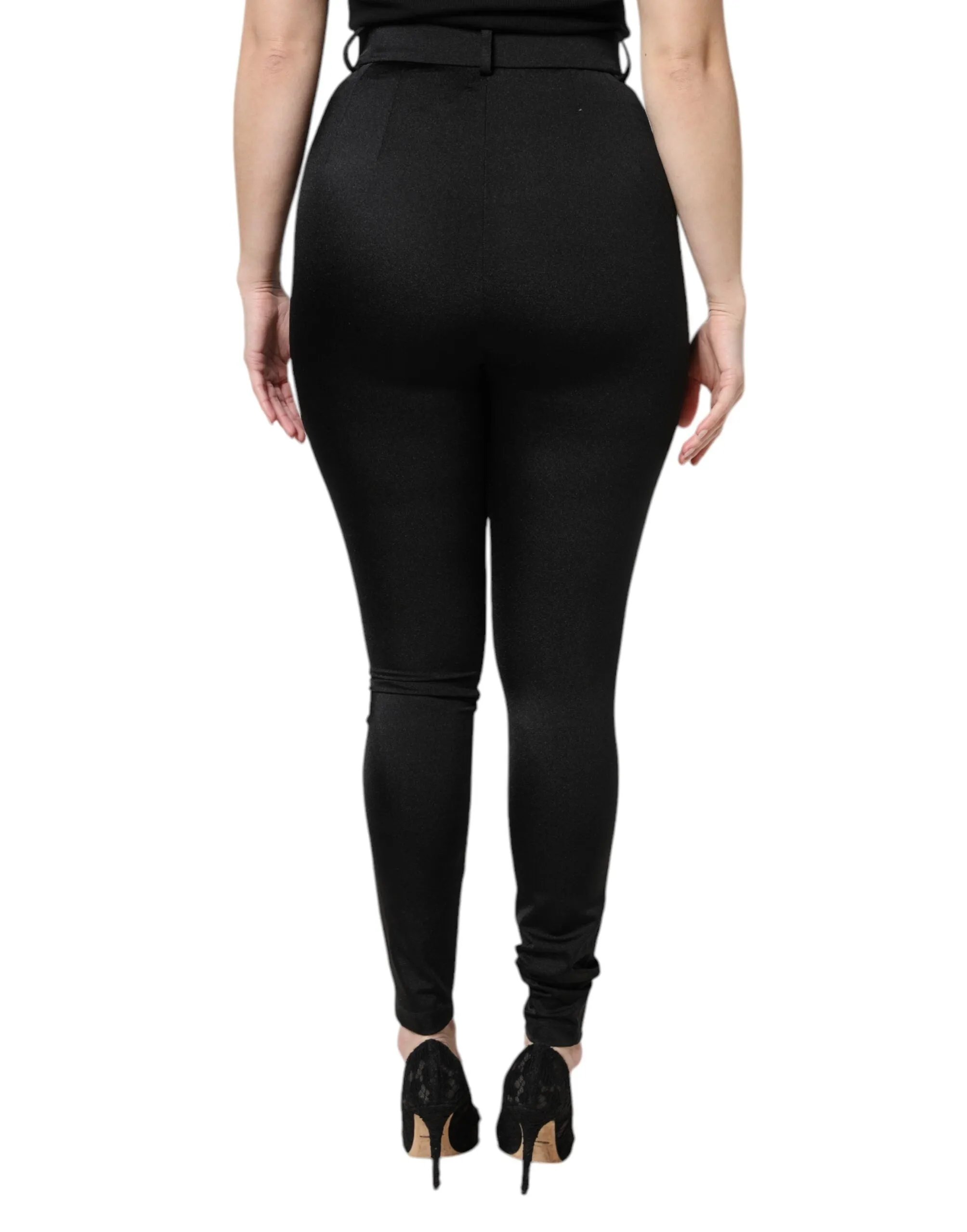 Black Nylon High Waist Slim Fit Pants sold by Lord & Taylor product image thumbnail 4