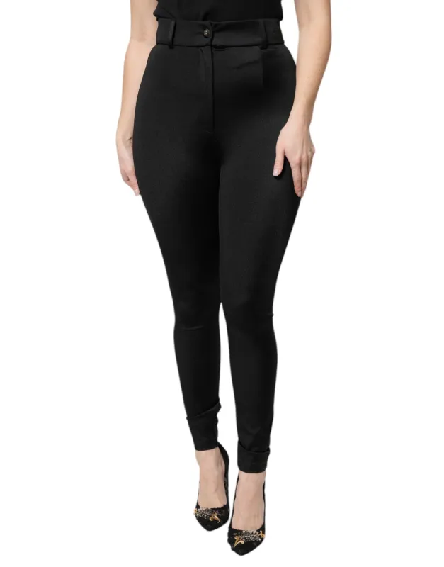 Black Nylon High Waist Slim Fit Pants sold by Lord & Taylor