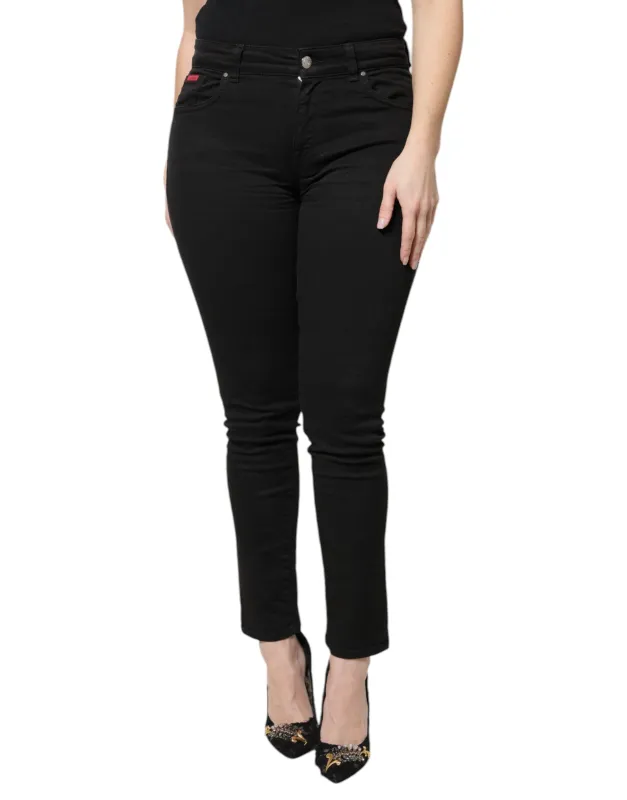 Black Cotton High Waist Skinny Denim Jeans sold by Lord & Taylor