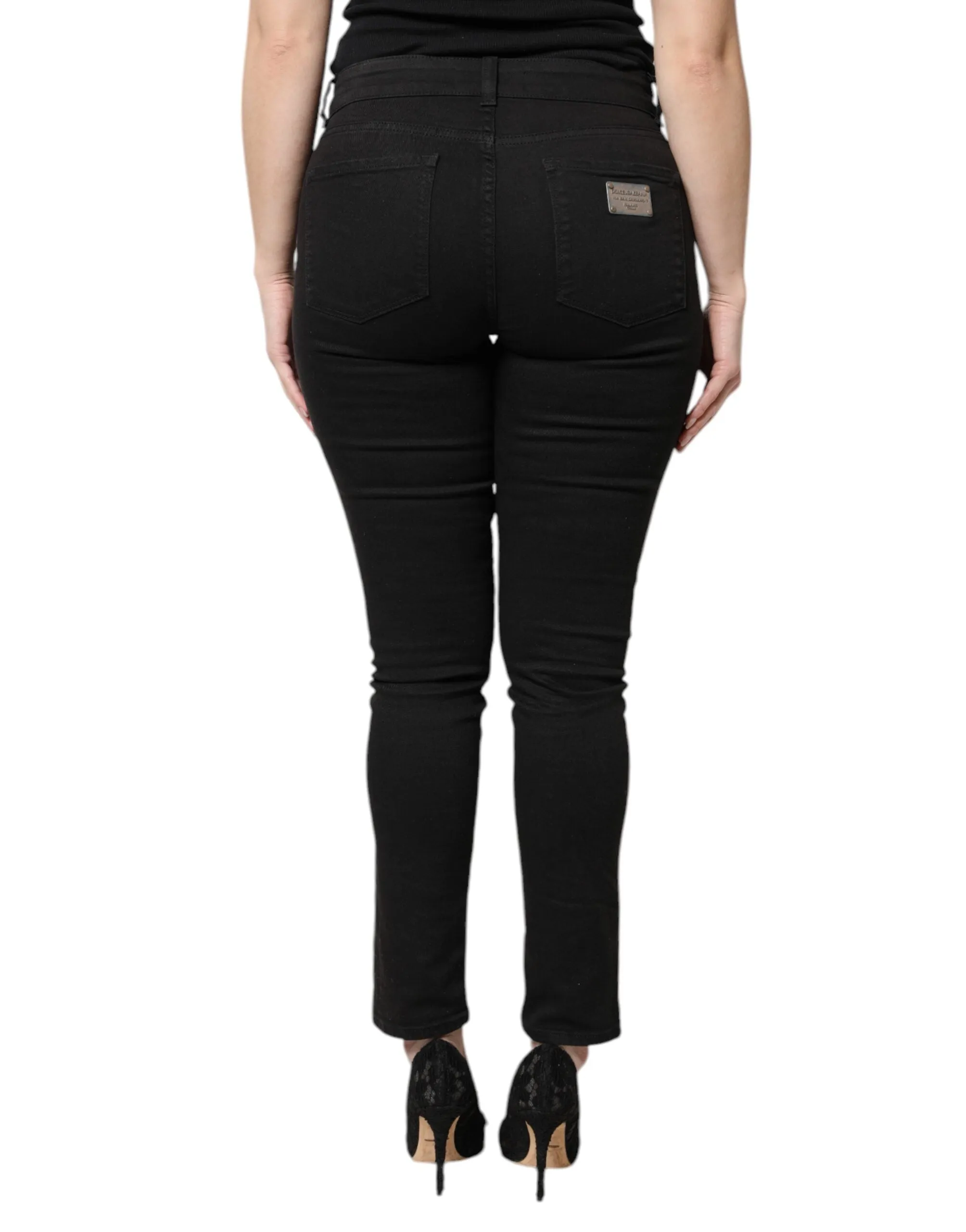 Black Cotton High Waist Skinny Denim Jeans sold by Lord & Taylor product image thumbnail 4