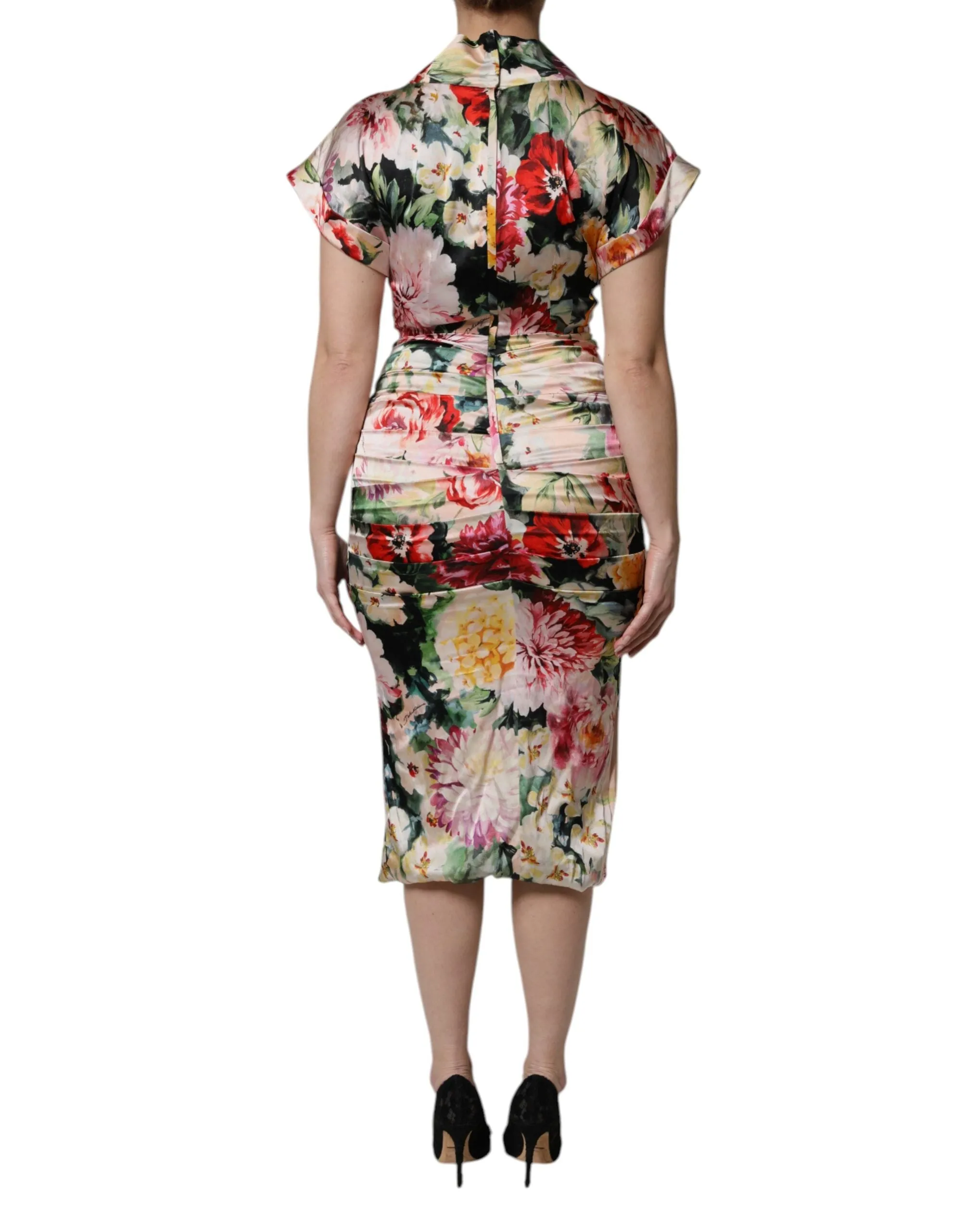 Multicolor Floral Short Sleeves Sheath Midi Dress sold by Lord & Taylor product image thumbnail 4