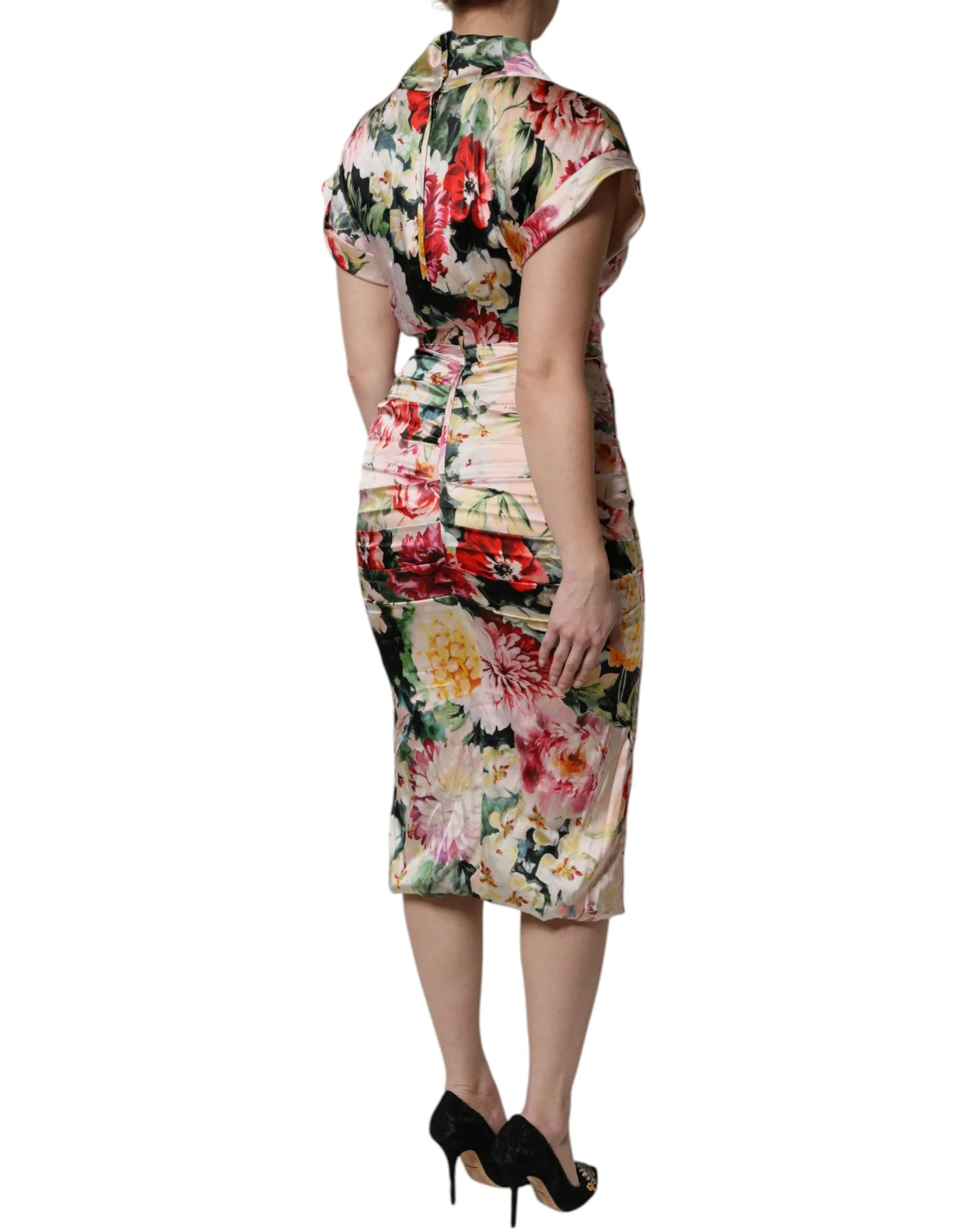 Multicolor Floral Short Sleeves Sheath Midi Dress sold by Lord & Taylor product image thumbnail 5