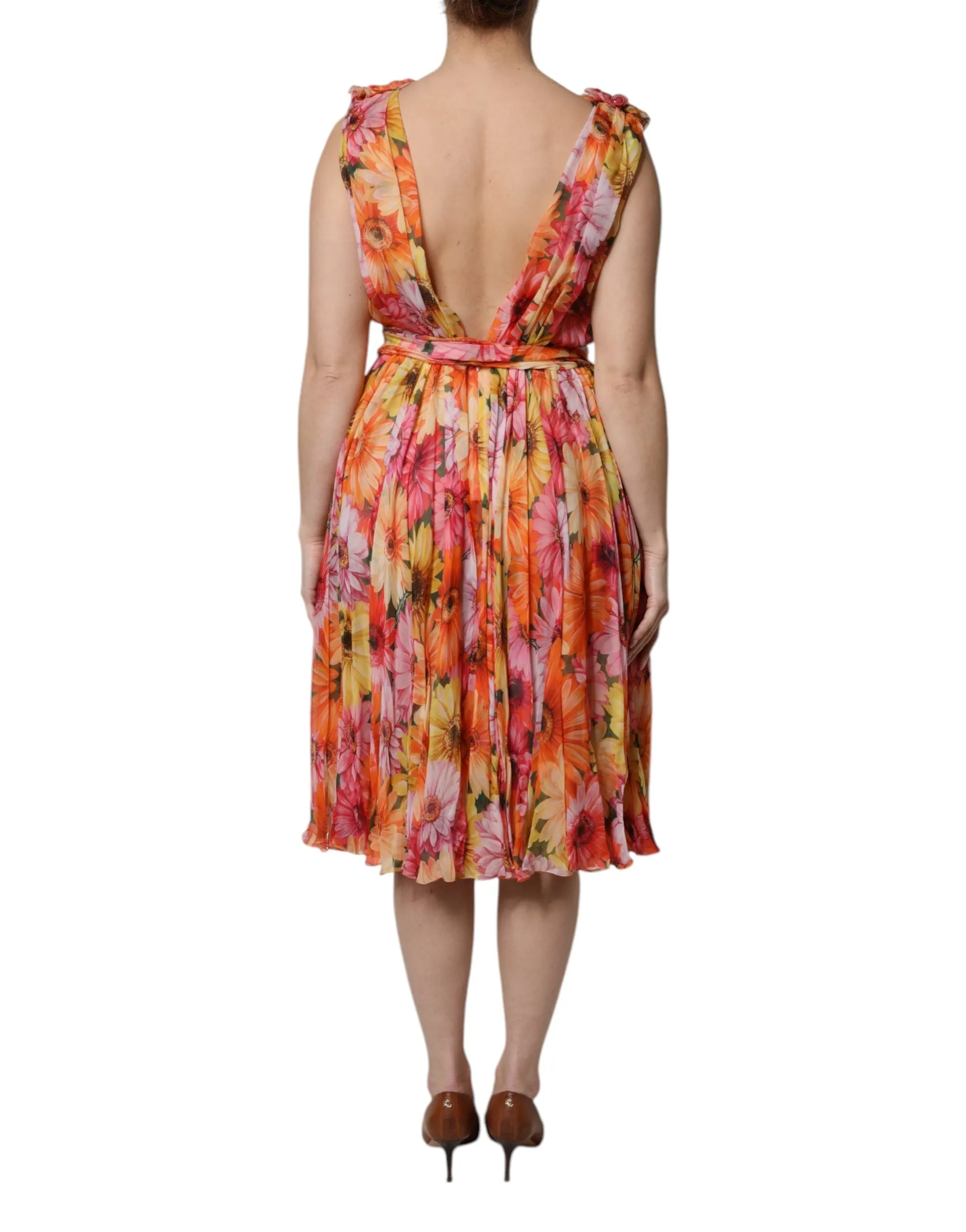 Multicolor Floral Silk V-neck Chiffon Dress sold by Lord & Taylor product image thumbnail 4