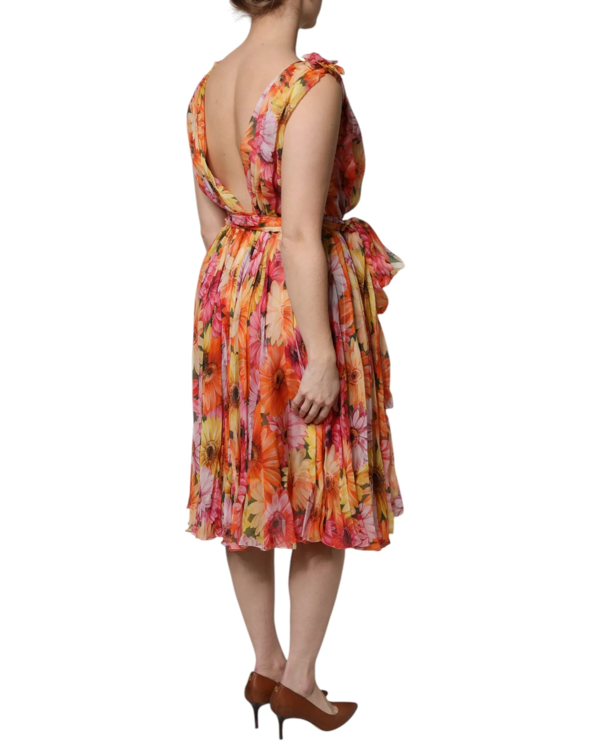 Multicolor Floral Silk V-neck Chiffon Dress sold by Lord & Taylor product image thumbnail 5