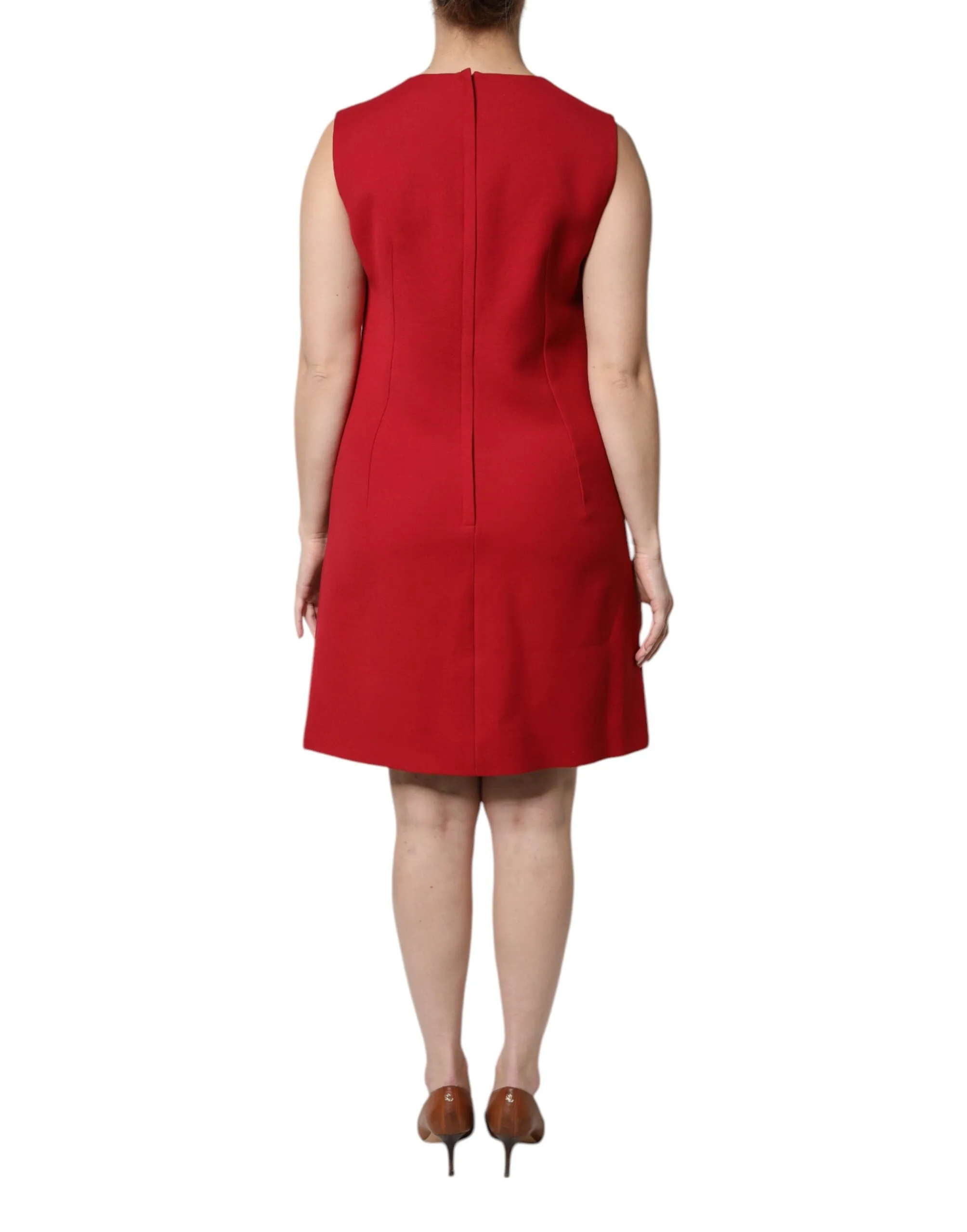 Red Wool Sleeveless Knee Length A-line Dress sold by Lord & Taylor product image thumbnail 4