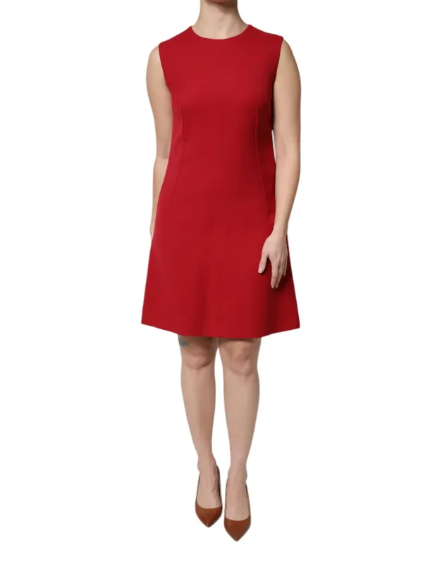 Red Wool Sleeveless Knee Length A-line Dress sold by Lord & Taylor