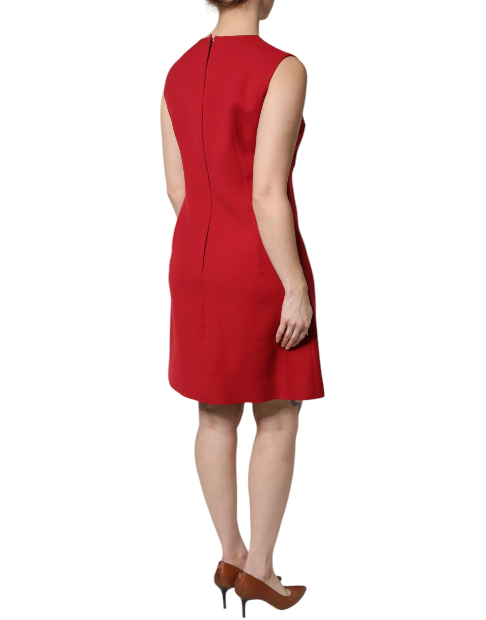 Red Wool Sleeveless Knee Length A-line Dress sold by Lord & Taylor product image thumbnail 5