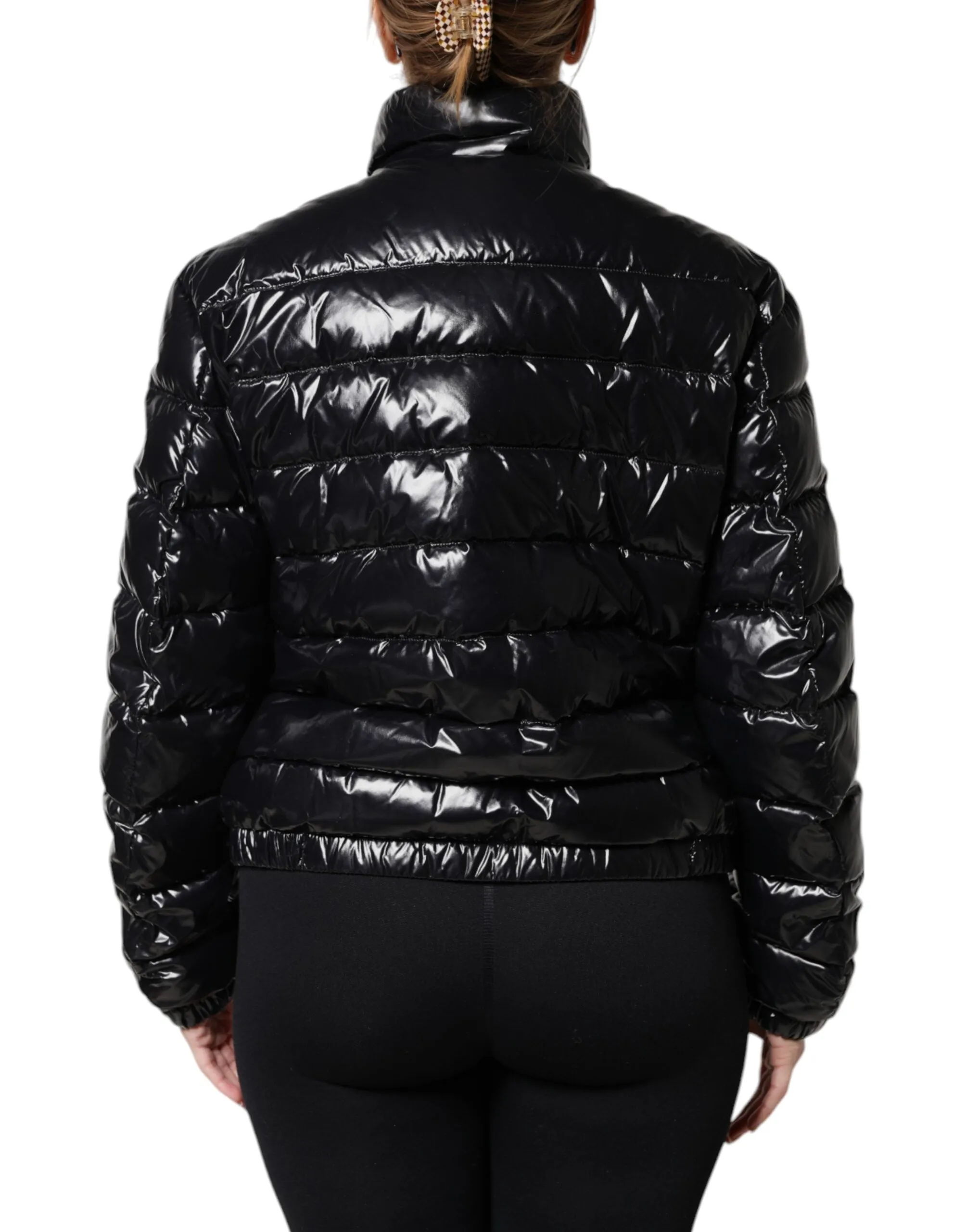 Black Logo Plaque Full Zip Puffer Jacket sold by Lord & Taylor product image thumbnail 4