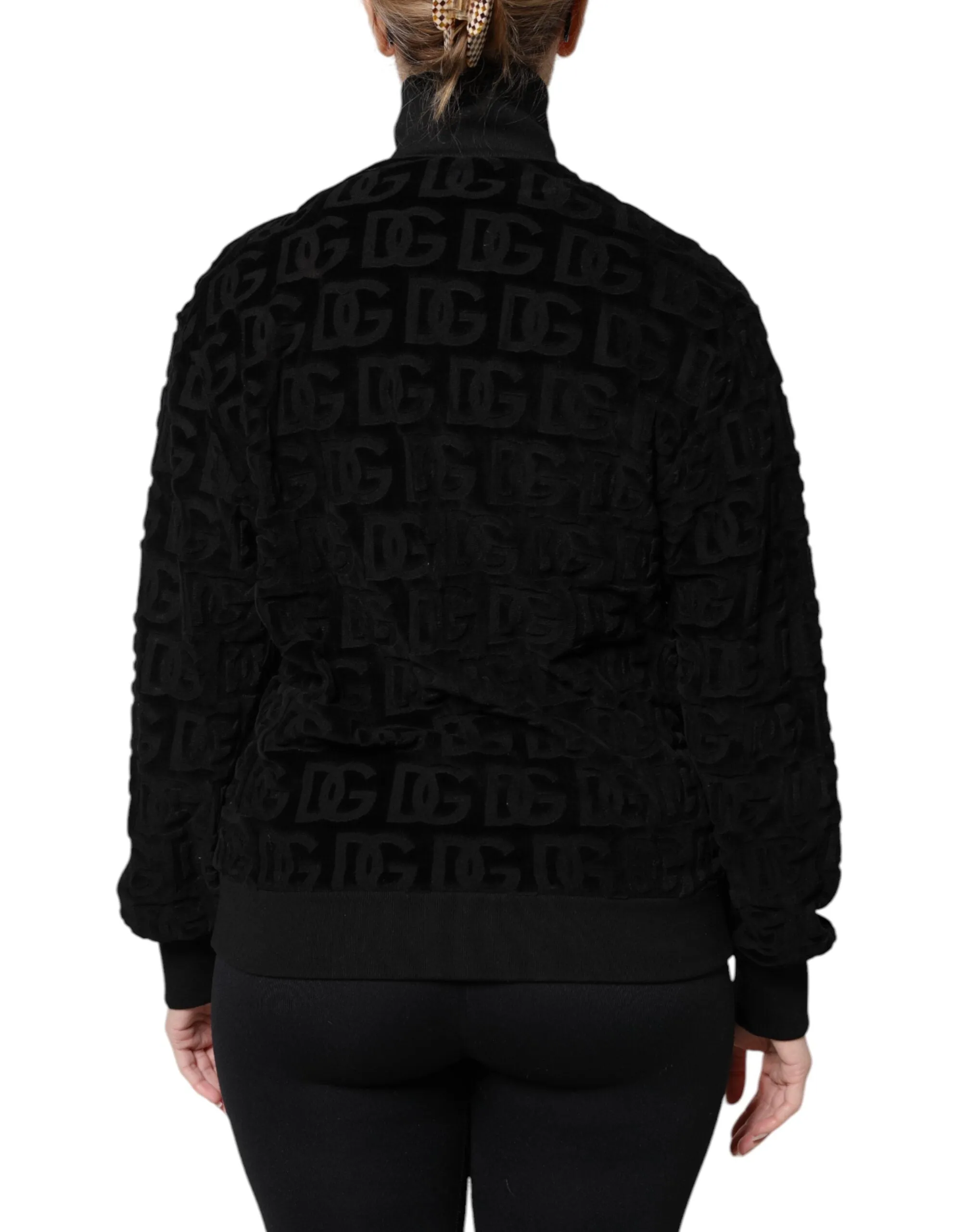 Black Logo Monogram Full Zip Bomber Jacket sold by Lord & Taylor product image thumbnail 4