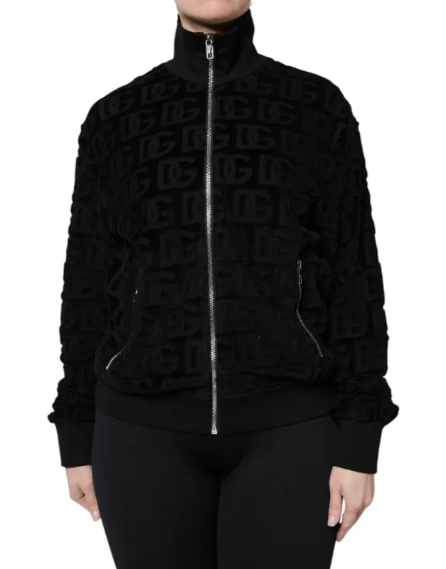Black Logo Monogram Full Zip Bomber Jacket sold by Lord & Taylor