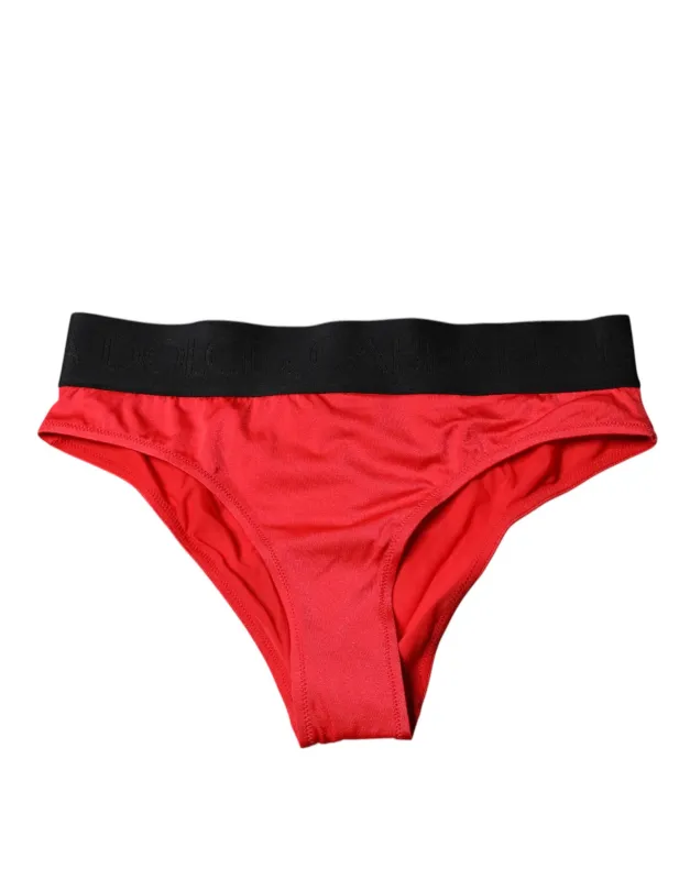 Red Nylon Stretch Mid Waist Panty Underwear sold by Lord & Taylor