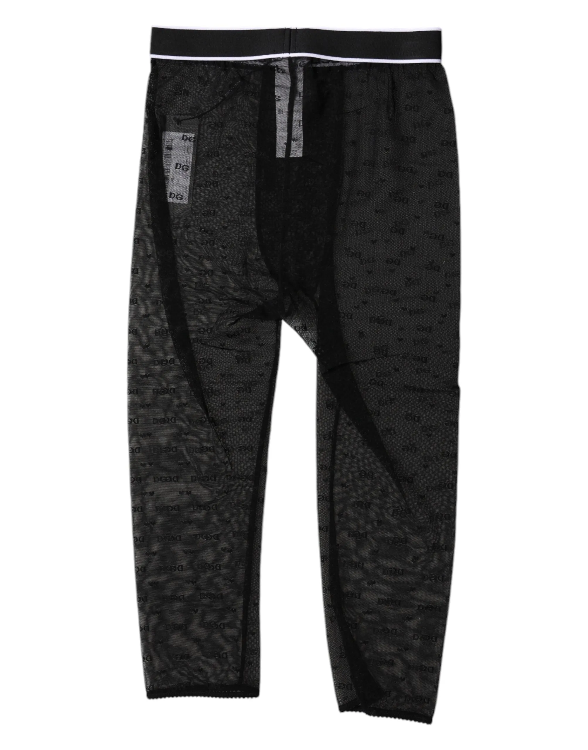 Black DG Logo Nylon Cropped Tights Underwear sold by Lord & Taylor product image thumbnail 4