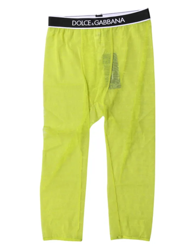 Green DG Logo Nylon Cropped Tights Underwear sold by Lord & Taylor