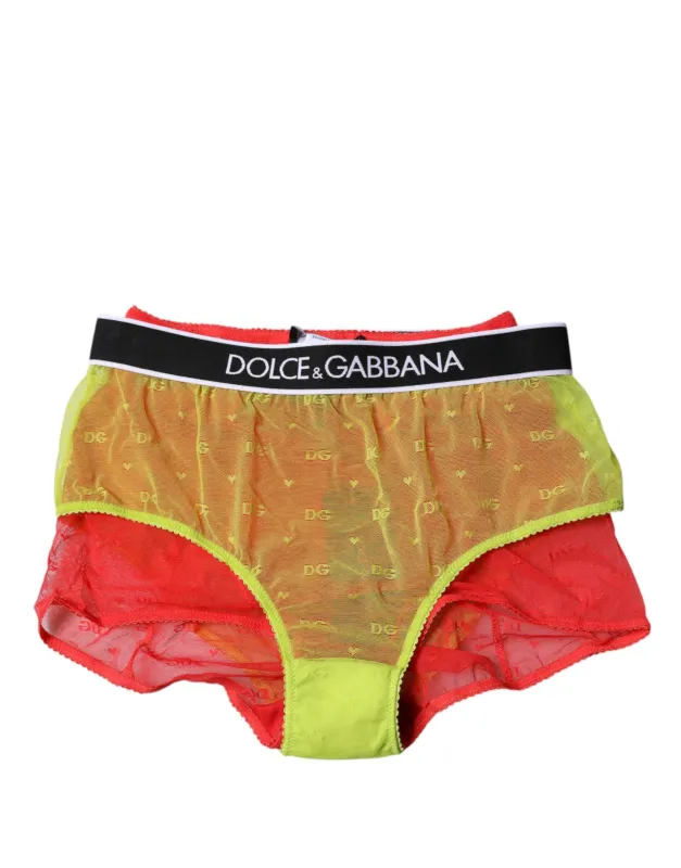 Red Yellow Tulle Mid Waist Panty Underwear sold by Lord & Taylor