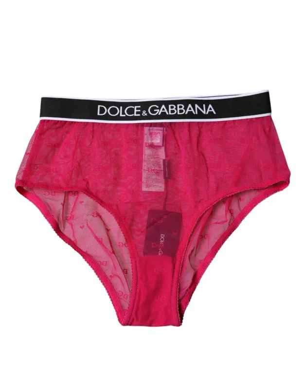 Fuchsia Tulle Nylon Mid Waist Panty Underwear sold by Lord & Taylor