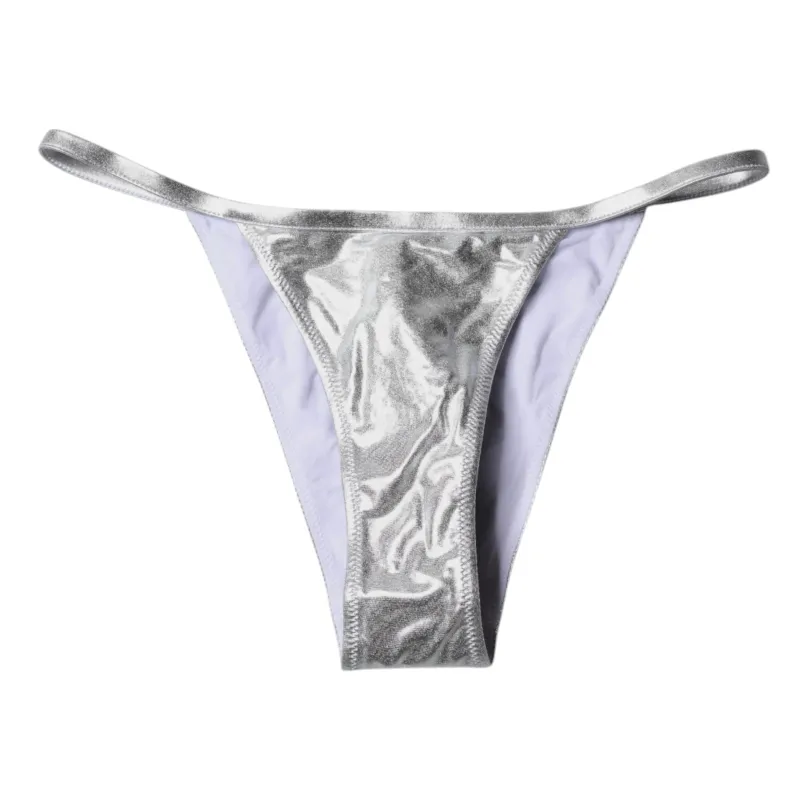 Silver Polyester Beachwear Bikini Bottom Swimwear sold by Lord & Taylor