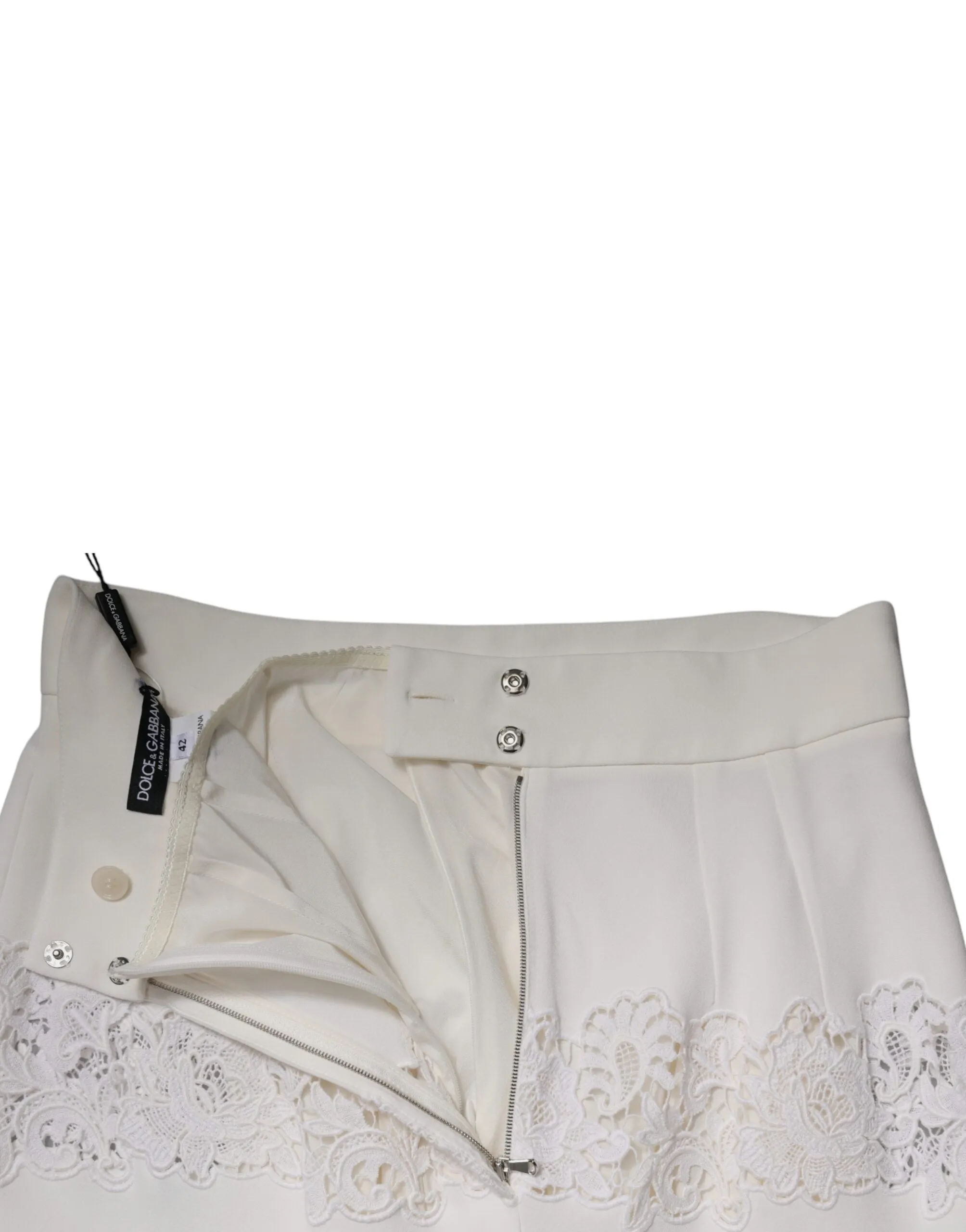 White Floral Lace High Waist Pencil Cut Skirt sold by Lord & Taylor product image thumbnail 5