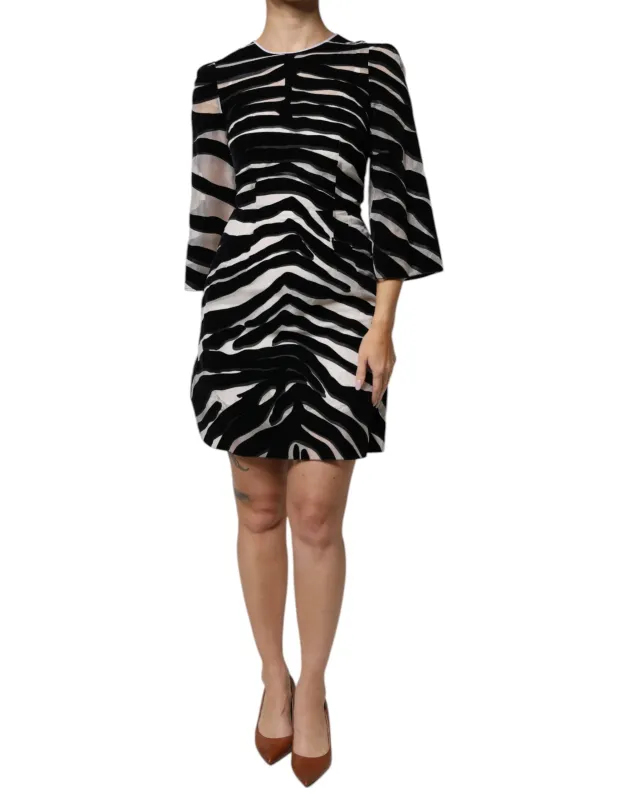 Black White Zebra A-line Sheath Mini Dress sold by Lord & Taylor