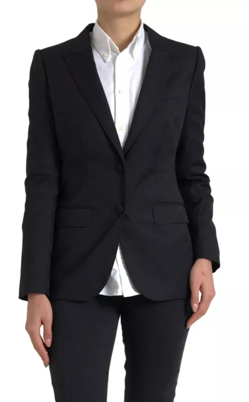 Black Long Sleeve Coat Blazer Jacket sold by Lord & Taylor