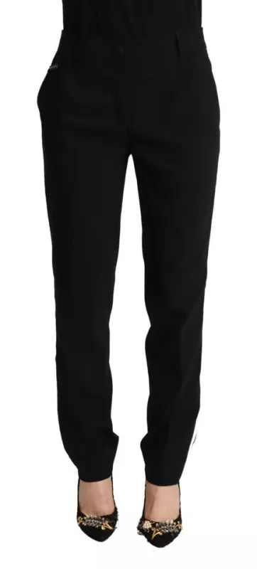 Black White Stripes Wool Tapered Pants sold by Lord & Taylor