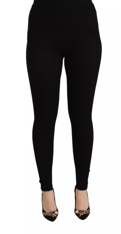 Black High Waist Stretch Pants Tights sold by Lord & Taylor