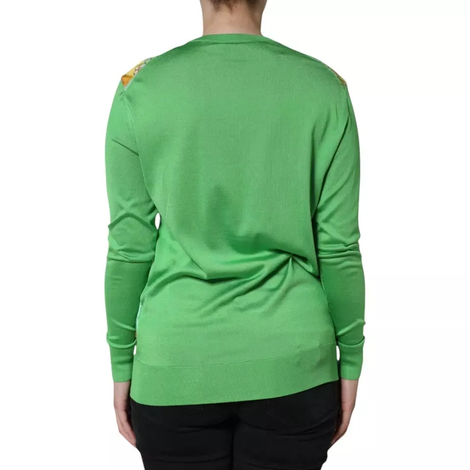 Green Silk Granita Al Limone Long Sleeves Sweater sold by Lord & Taylor product image thumbnail 2