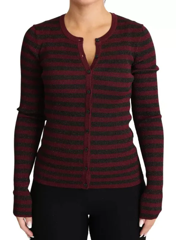 Black Red Striped Womens Cardigan Sweater sold by Lord & Taylor