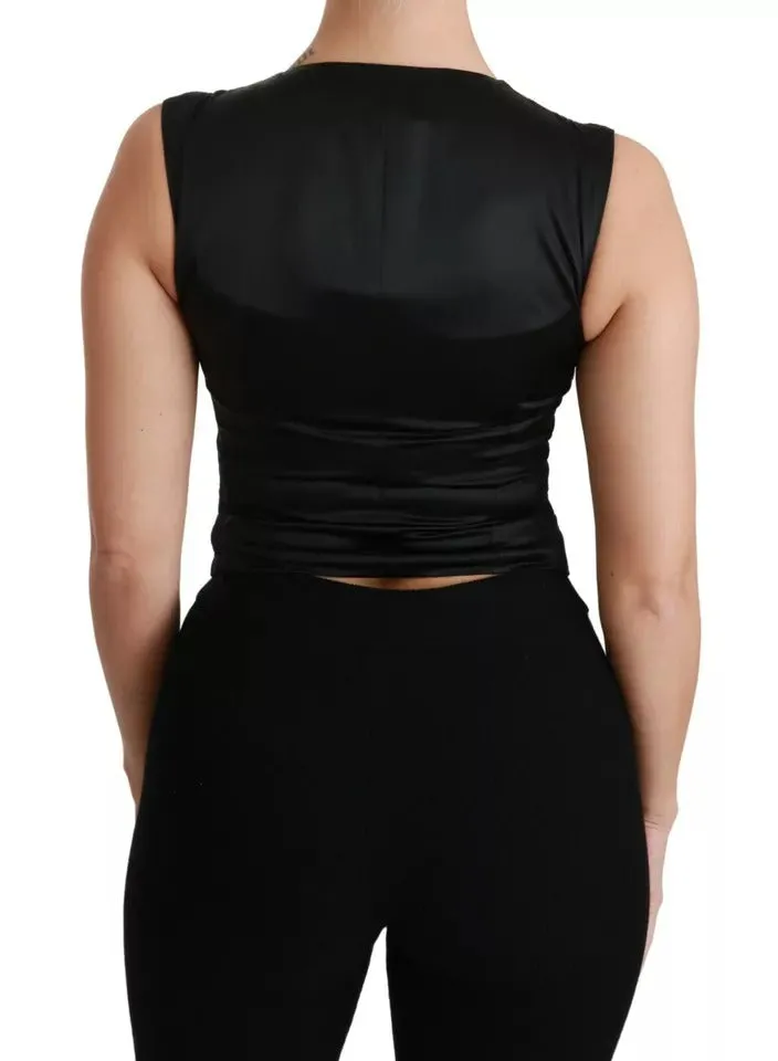 Black Lace Waistcoat Slim Vest Silk Top sold by Lord & Taylor product image thumbnail 5