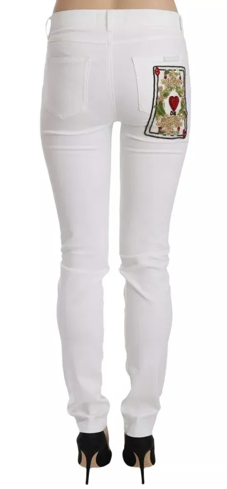 White Crystal Embellished Skinny Jeans sold by Lord & Taylor product image thumbnail 2