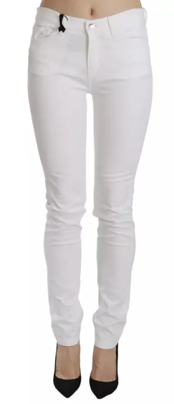 White Crystal Embellished Skinny Jeans made by Lord & Taylor