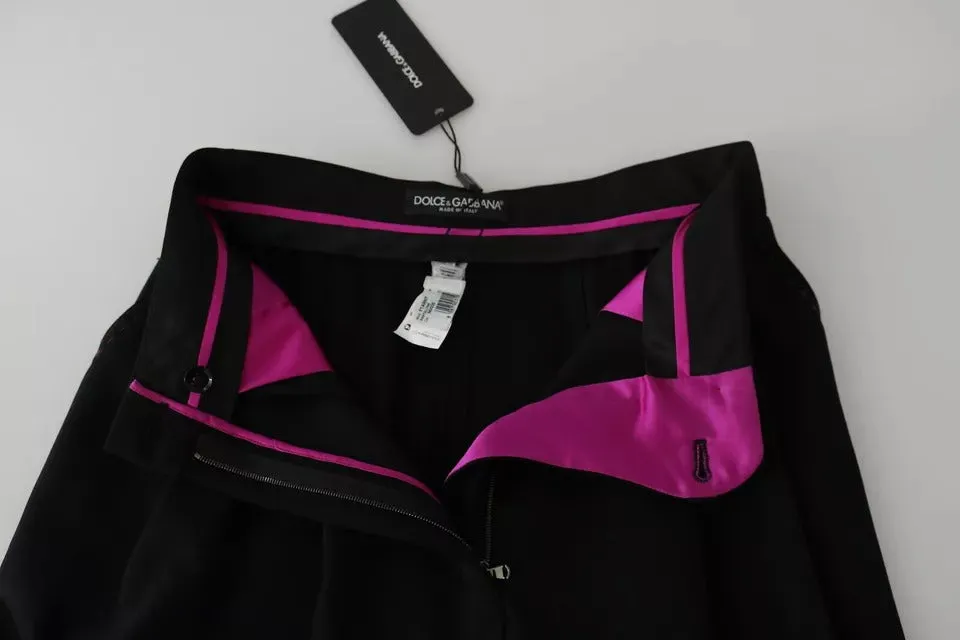 Black Wool High Waist Pleat Front Cropped Pants sold by Lord & Taylor product image thumbnail 5