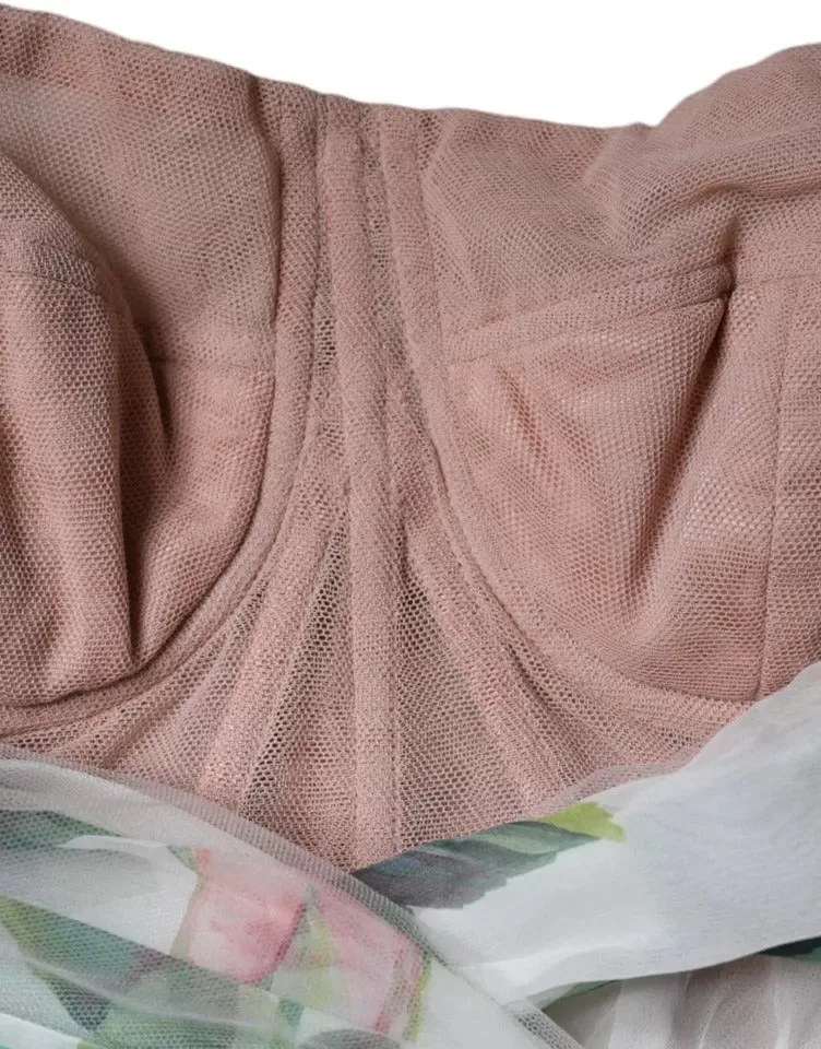 White Silk Floral Print A-line Midi Dress sold by Lord & Taylor product image thumbnail 5