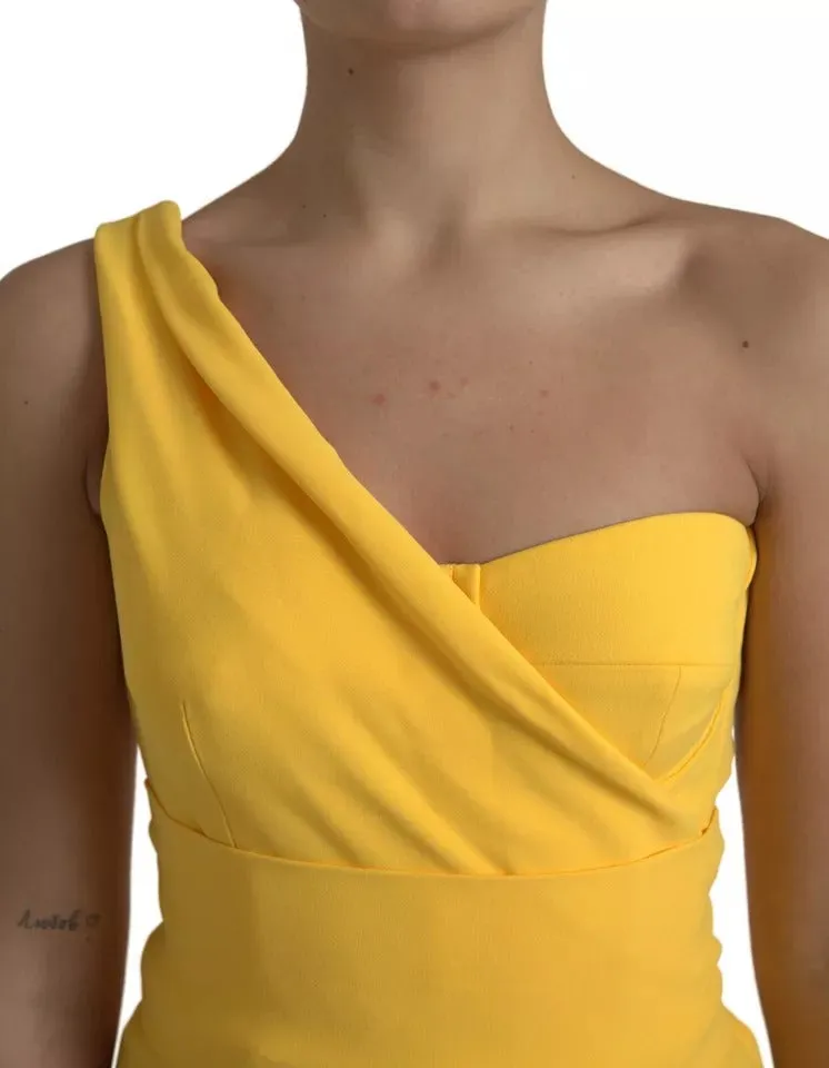 Yellow One Shoulder Side Slit Midi Dress sold by Lord & Taylor product image thumbnail 5