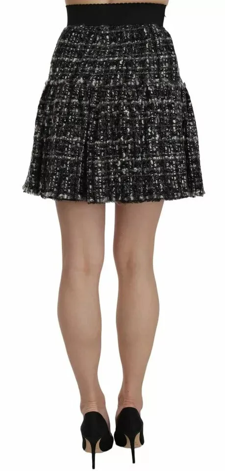 Black Check Flounce Detailed Wool Mini Skirt sold by Lord & Taylor product image thumbnail 5