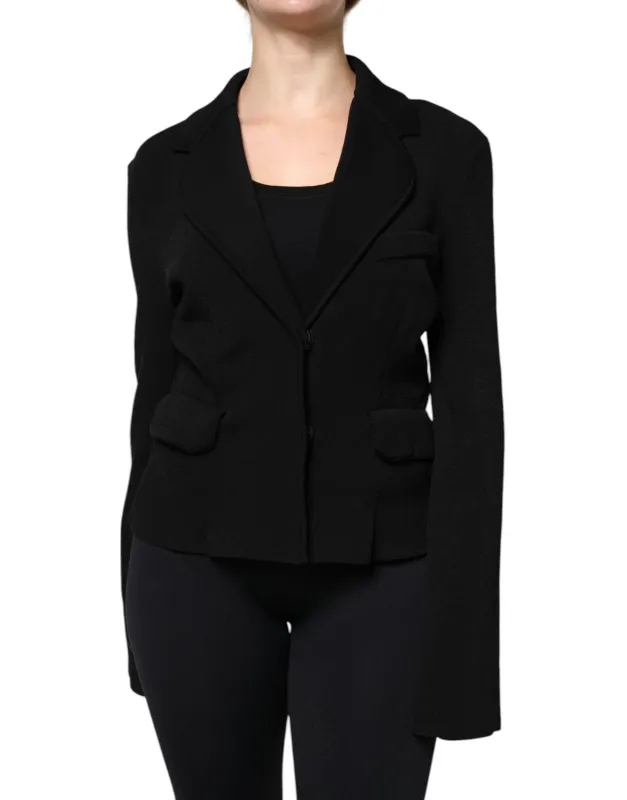 Black Viscose Single Breasted Blazer Jacket sold by Lord & Taylor