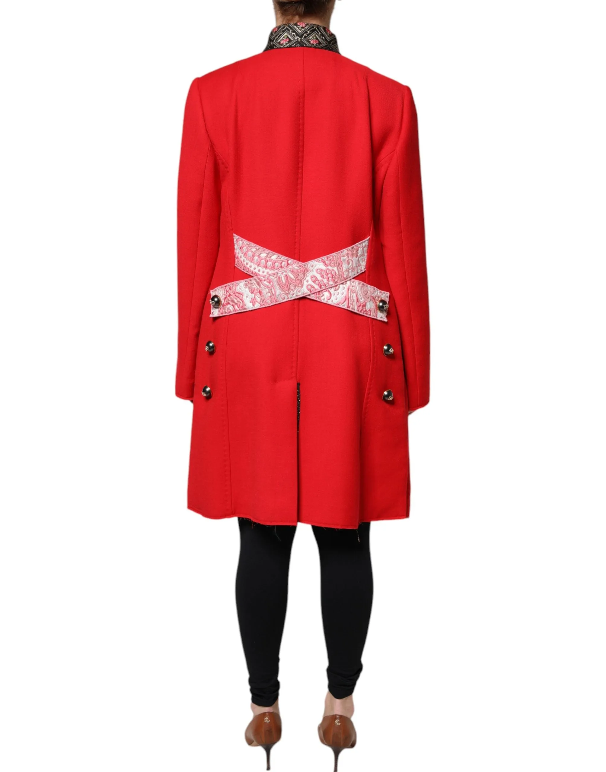 Red Jacquard Wool Women Trenchcoat Jacket sold by Lord & Taylor product image thumbnail 4