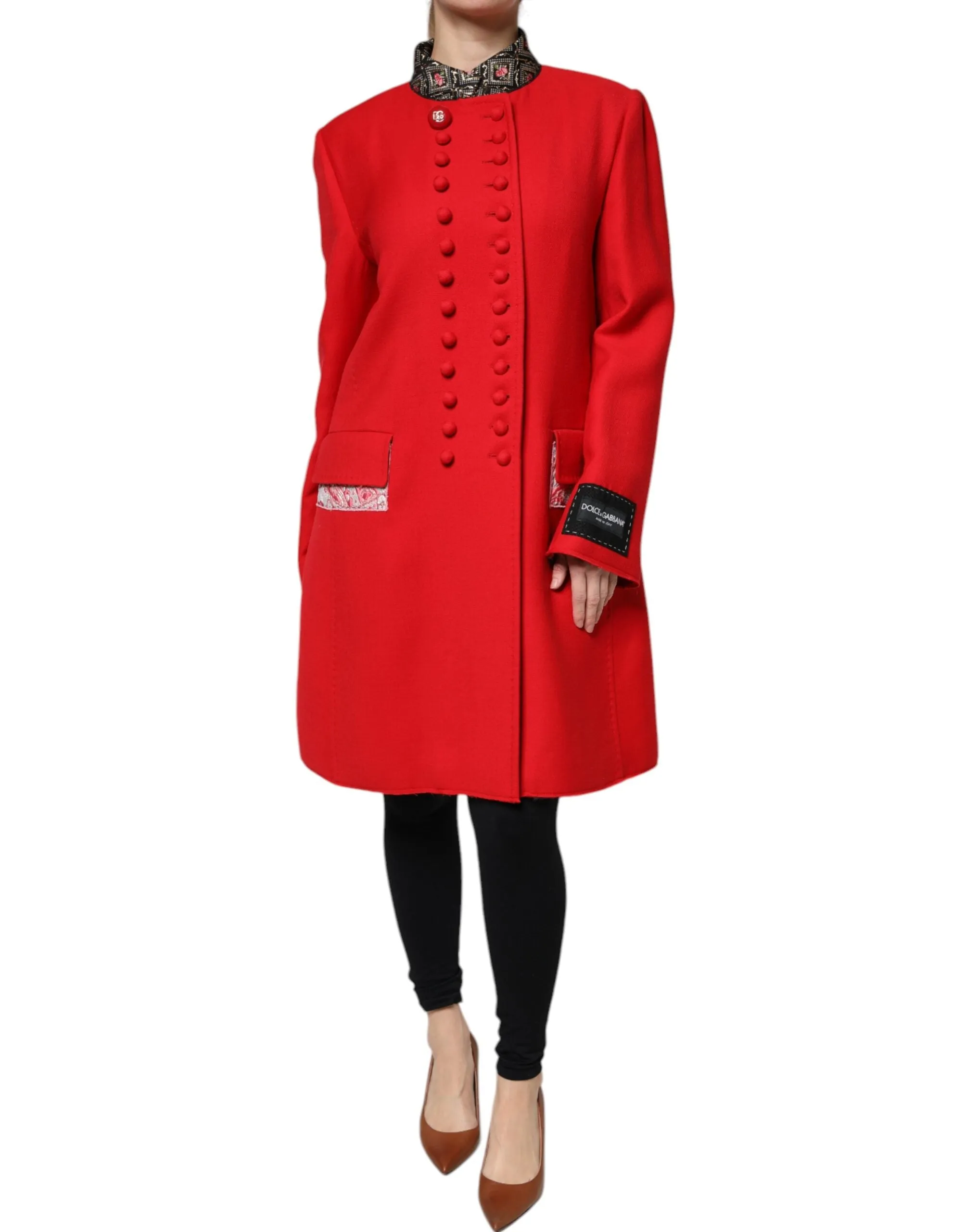 Red Jacquard Wool Women Trenchcoat Jacket sold by Lord & Taylor product image thumbnail 2