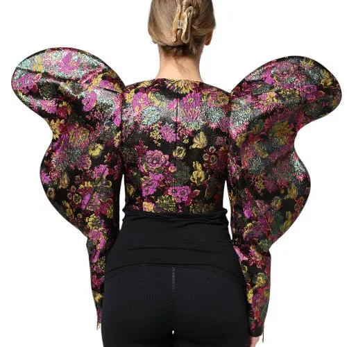 Multicolor Floral Jacquard Cropped Jacket sold by Lord & Taylor product image thumbnail 3
