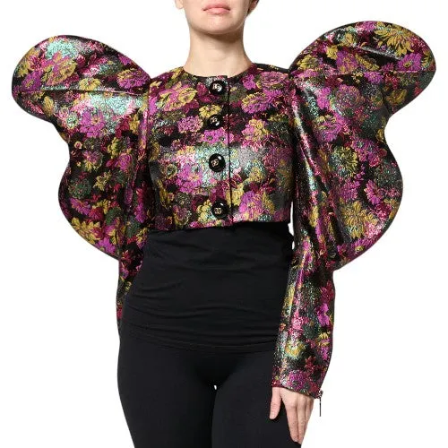 Multicolor Floral Jacquard Cropped Jacket sold by Lord & Taylor product image thumbnail 2