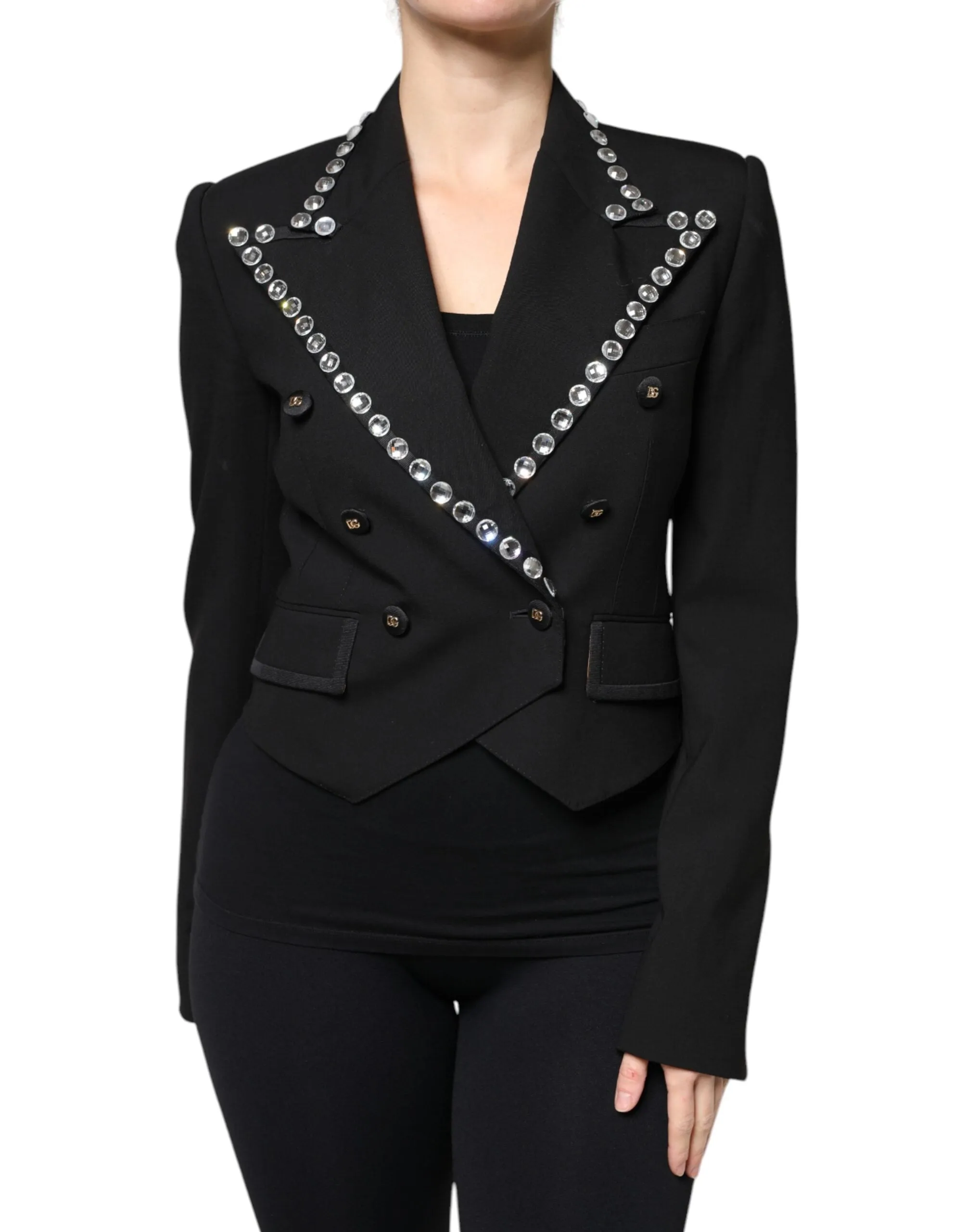 Black Crystal Double Breasted Blazer Jacket sold by Lord & Taylor product image thumbnail 2
