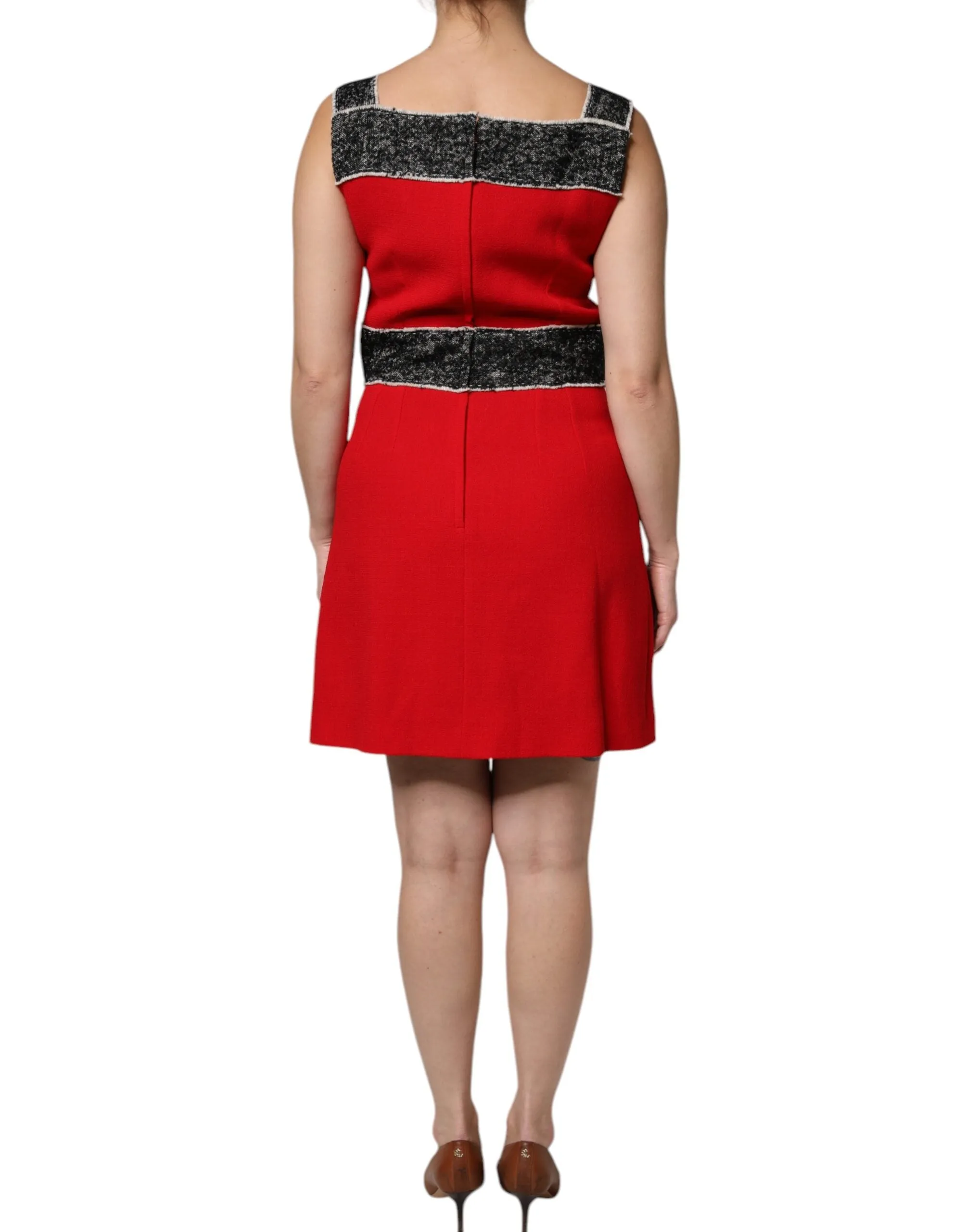 Red Wool Sleeveless A-line Flared Mini Dress sold by Lord & Taylor product image thumbnail 4