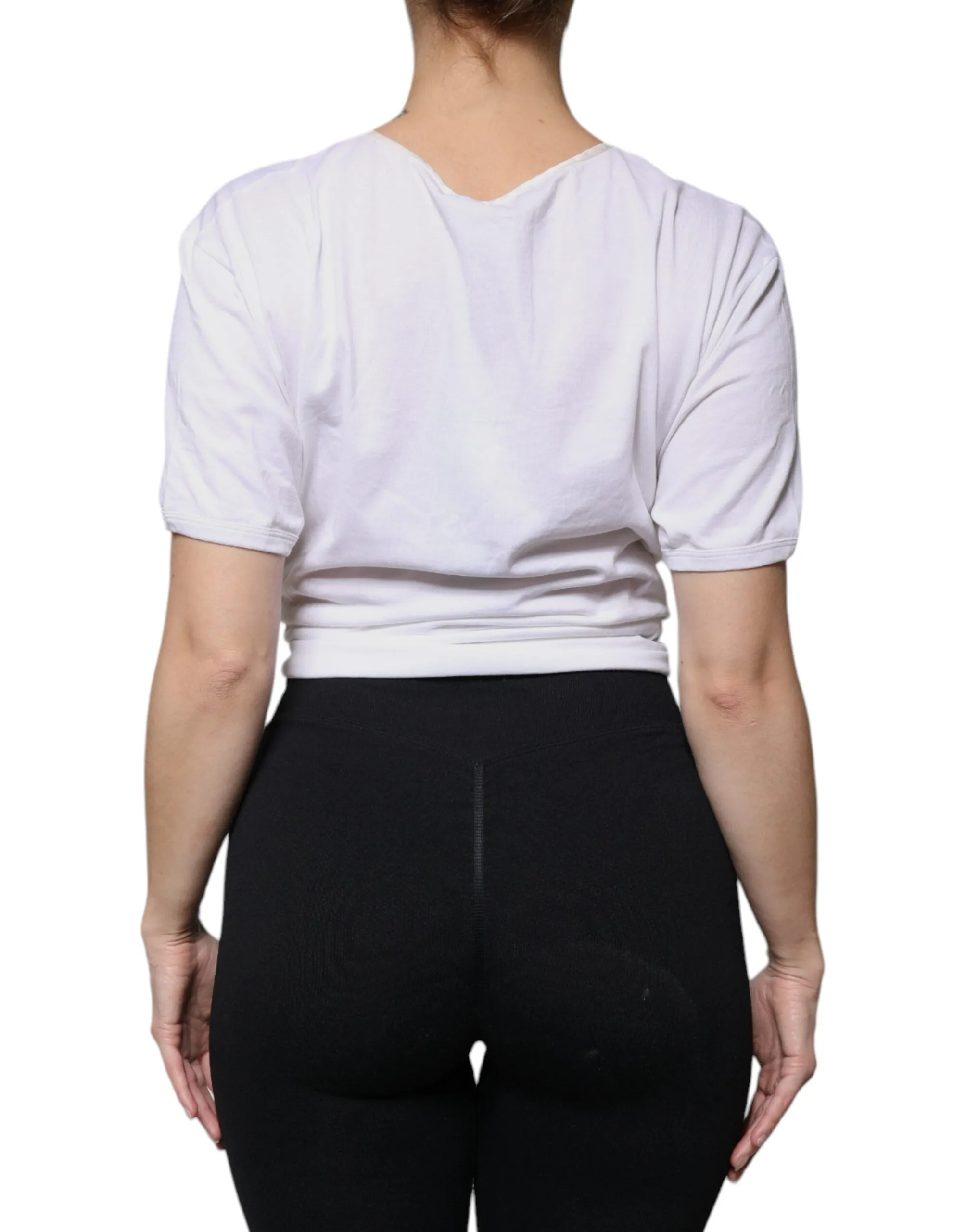 White Cotton Silk Round Neck Wrap Blouse Top sold by Lord & Taylor product image thumbnail 4